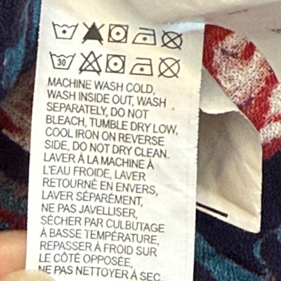 Lucky Brand Floral Print‎ Blouse Tassel V Neck Long Sleeve Top Sz S Boho Y2K 90s - Picture 12 of 14